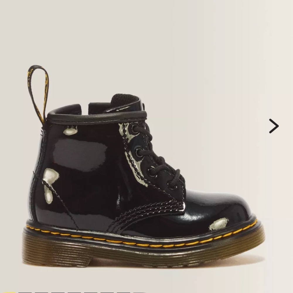Dr. Martens Brooklee Black Patent Leather Infant Boots Size 5 Combat Gothic Kid